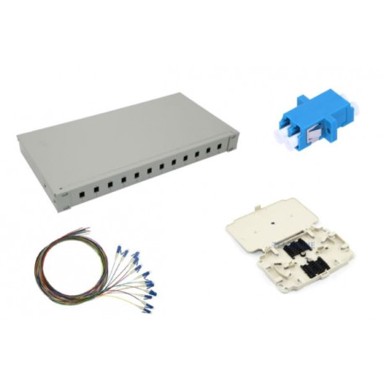 NFO Patch Panel 1U 19", 12x LC UPC Duplex, Singlemode, SET